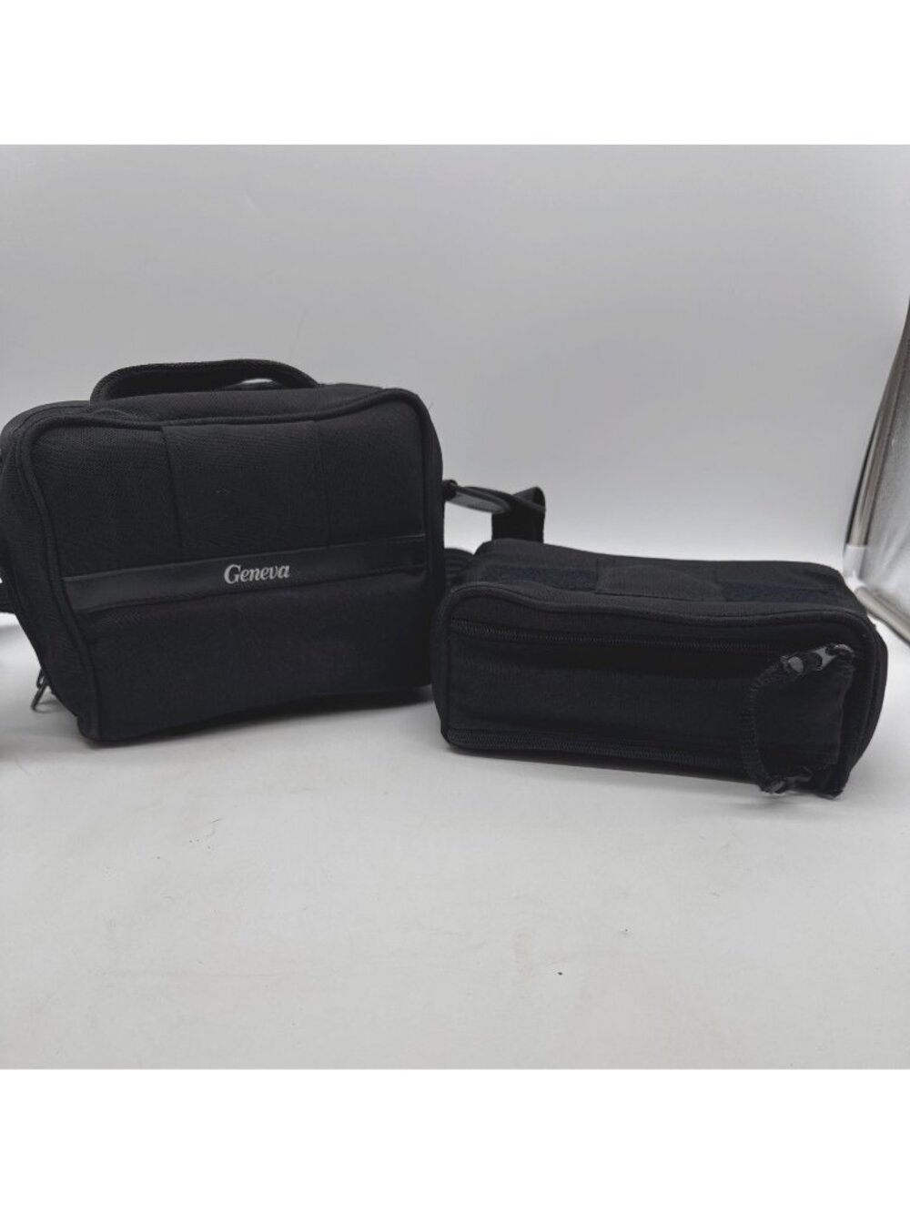 Geneva Black Camera Bag With Adjustable Strap & Detachable Pouch - Multi-Compart
